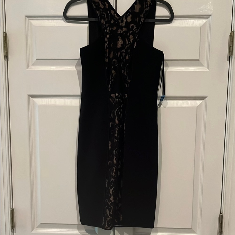 BCBG Elegant Black Dress with Lace detailing